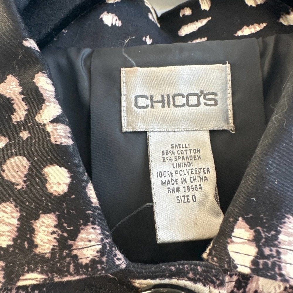 Chico’s Boho, Floral Abstract Button Down Dress Blazer - Picture 2 of 4